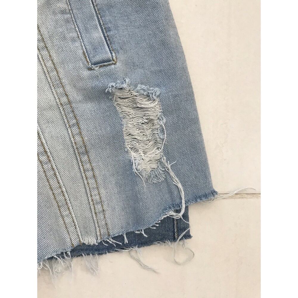 36Point5 Distressed Denim Micro Mini Skirt - Picture 7 of 12